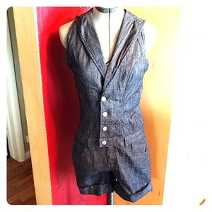Elite Jeans Blue Stretch Romper